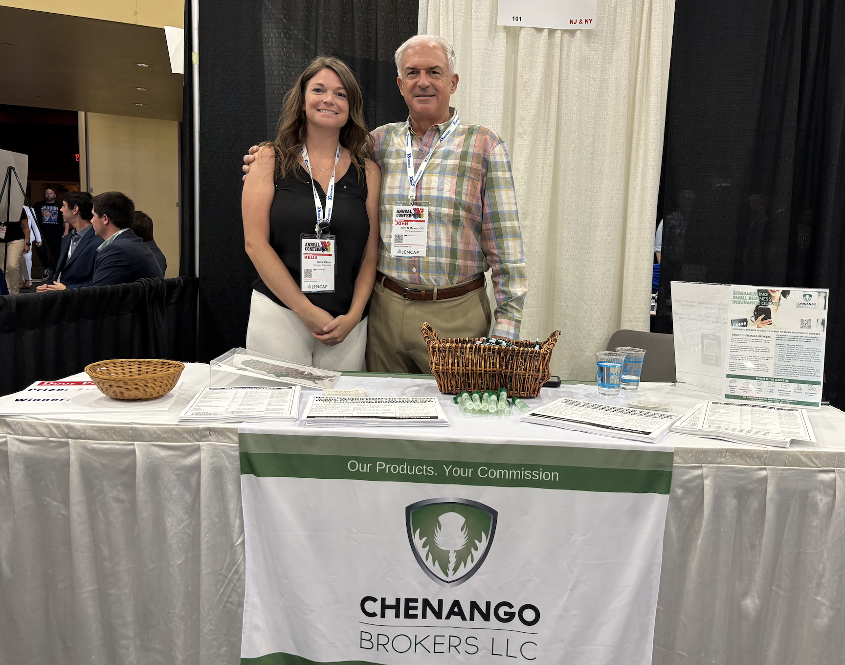 Chenango Brokers team members at a conference booth